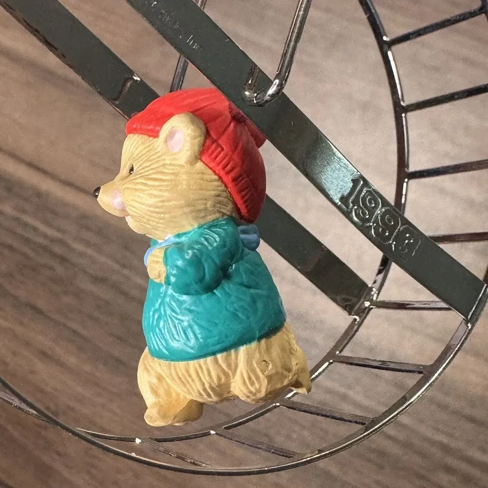 Hallmark Keepsake Ornament Big Roller Wheel Spins Series Hamster Wheel‎ 1993